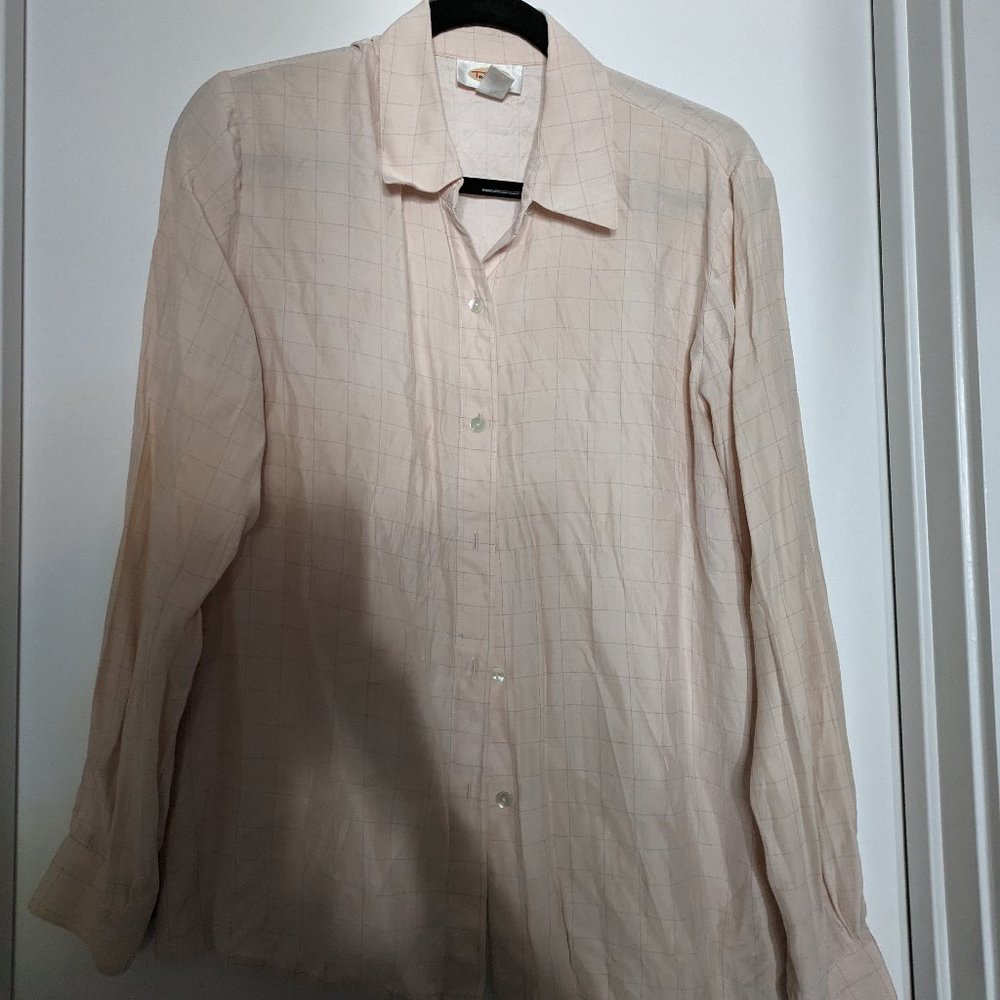 100% silk talbots oversized button down